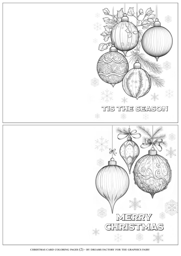 Christmas Card Coloring Pages! - The Graphics Fairy