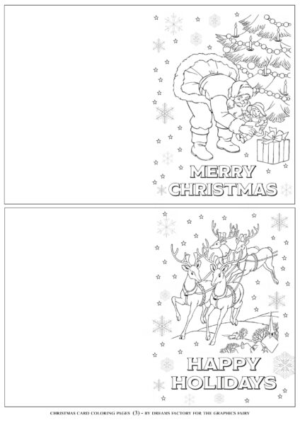 Christmas Card Coloring Pages! - The Graphics Fairy