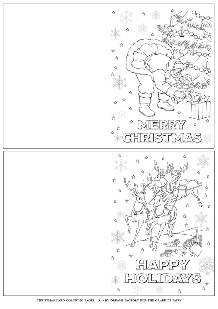 Christmas Card Coloring Pages! - The Graphics Fairy