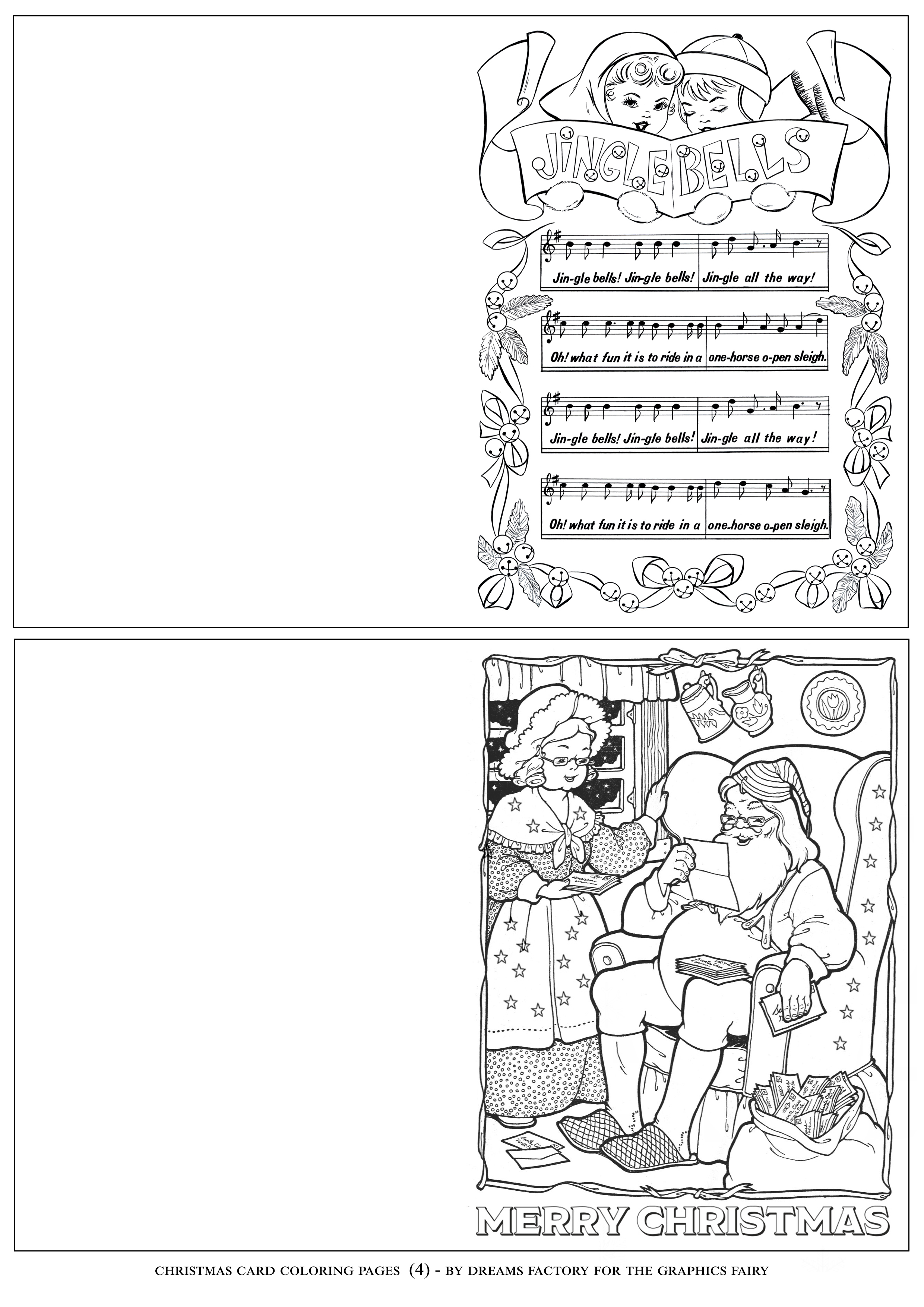 Christmas card coloring pages 4