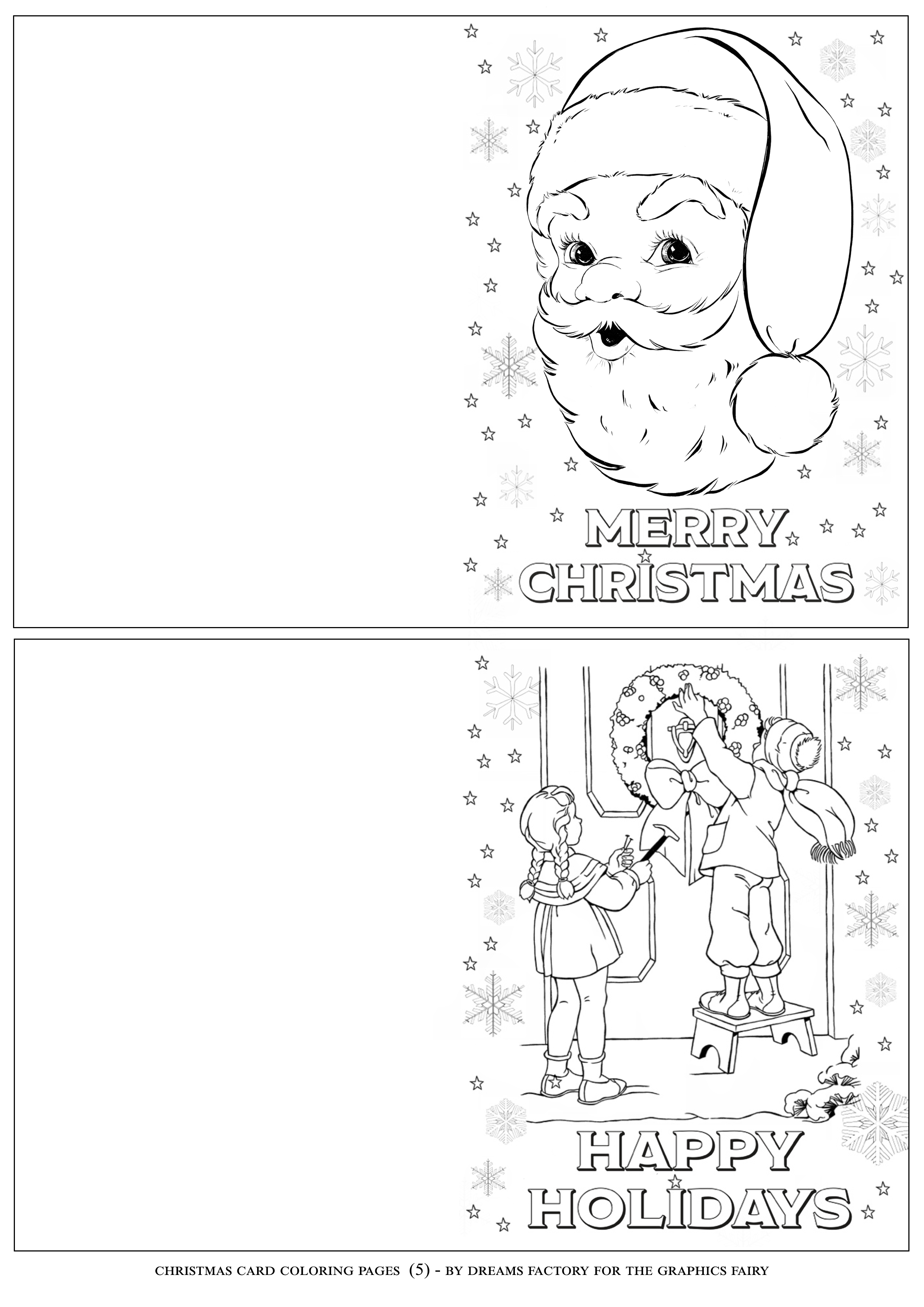 Christmas card coloring pages 5