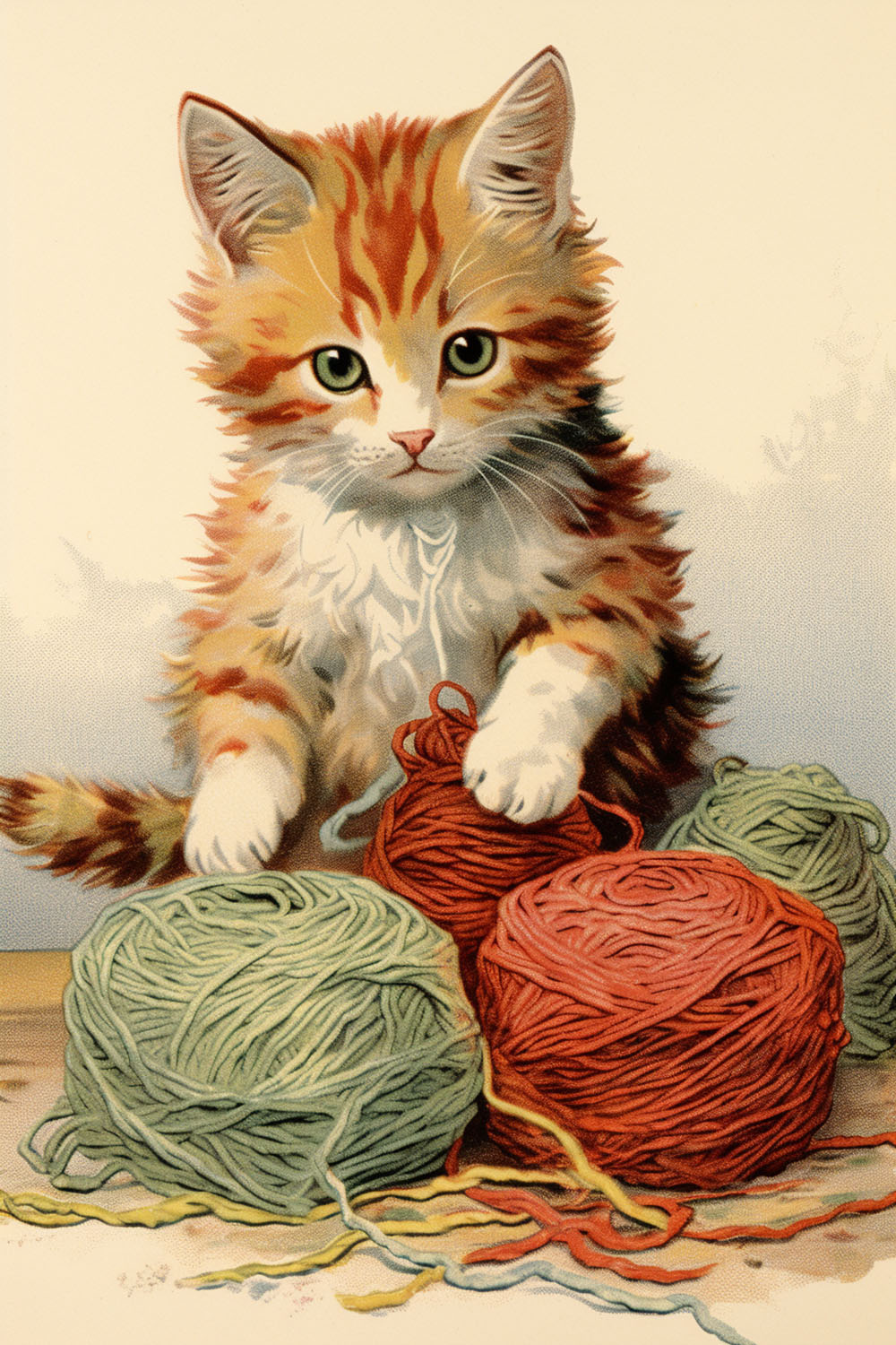 Kitten with Yarn