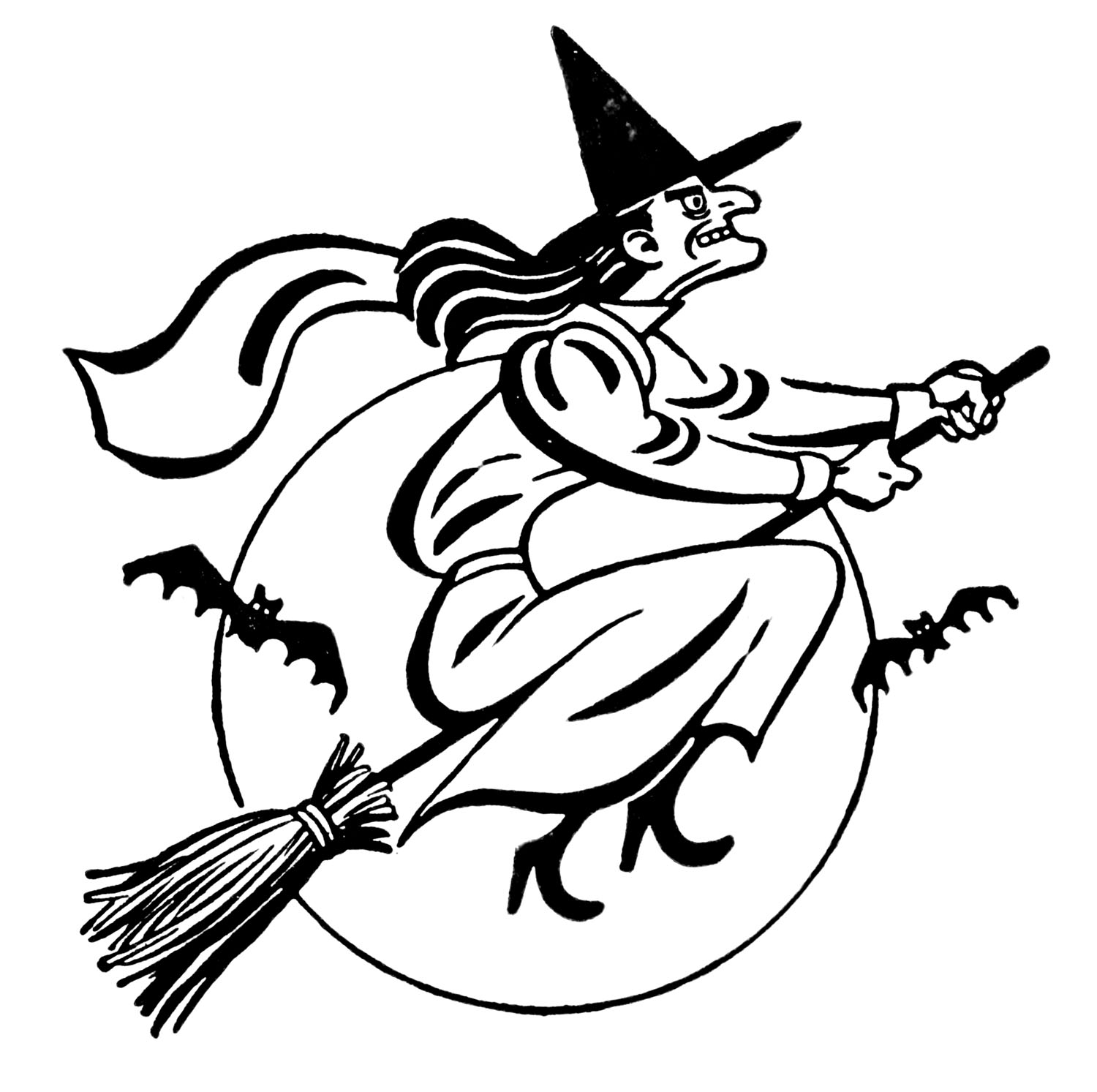 Spooky Retro Witch Clipart