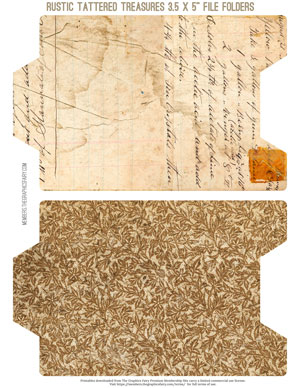 Rustic Tattered Treasures assorted printable File Folders
