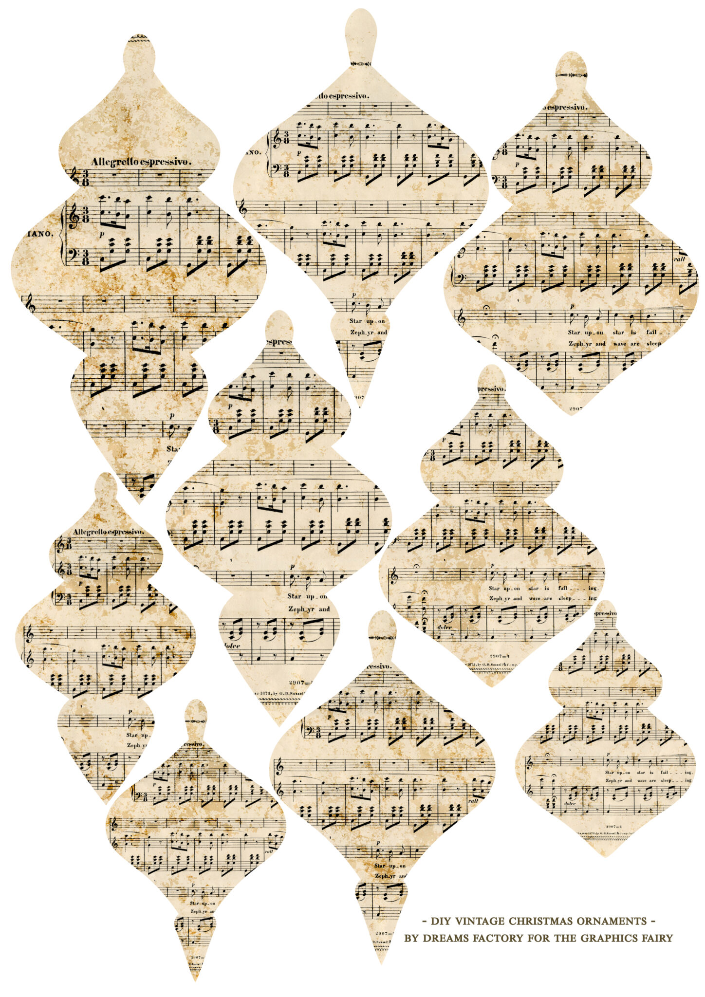 DIY Sheet Music Christmas Ornaments! - The Graphics Fairy