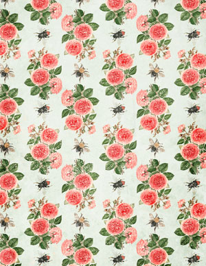 Garden Roses & Bees printable paper