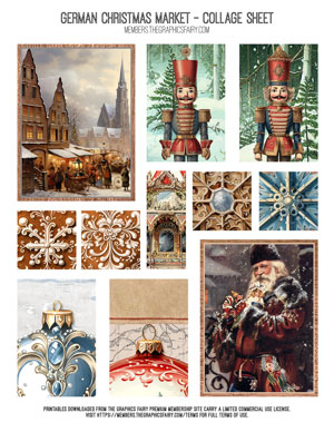 German Christmas Market printable Collage Sheet