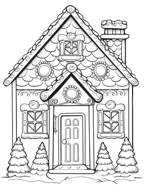 10 Gingerbread House Coloring Pages! - The Graphics Fairy