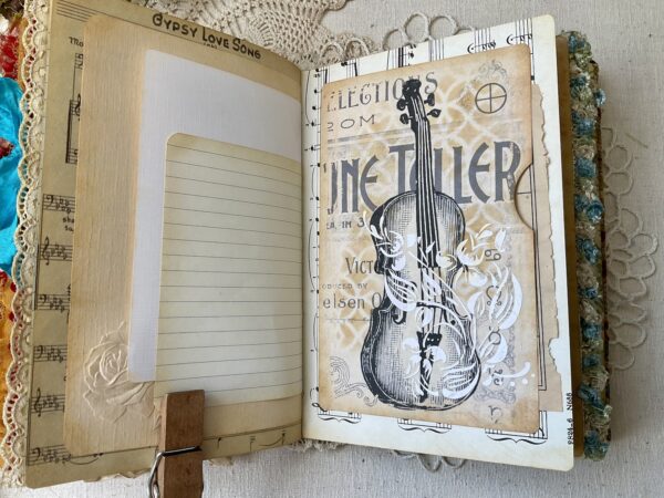 Journal page with violin print