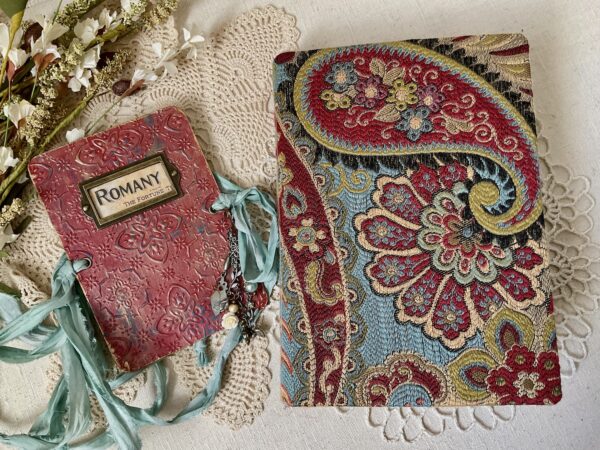 Junk journal with paisley pattern paper