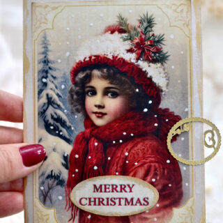 vintage girl christmas card