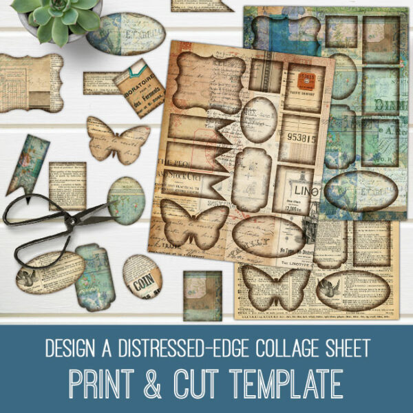 Distressed-Edge Collage Sheet Template