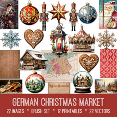vintage German Christmas Market ephemera bundle