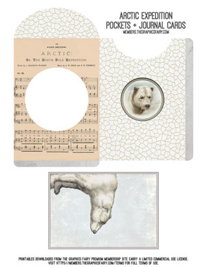 Arctic Expedition assorted printable pockets and journal cards