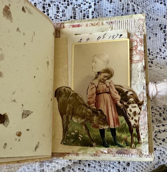 Journal page with girl with cows