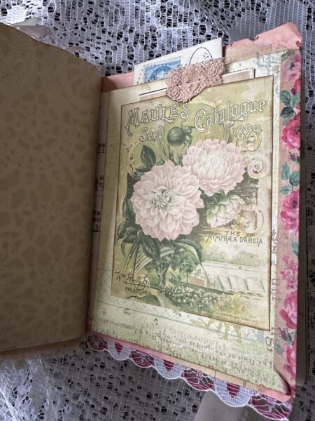 Journal page with rose print