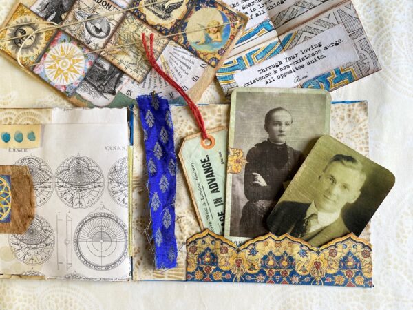 Journal elements with old portrait photos