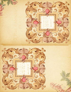 Pink, Green, and Gold Ephemera printable journal pages