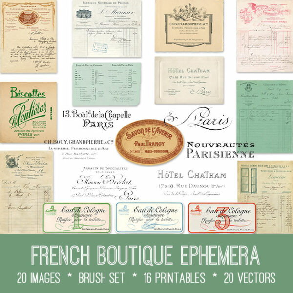 French Boutique Ephemera ephemera vintage images