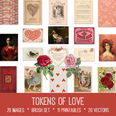 vintage Tokens of Love ephemera bundle