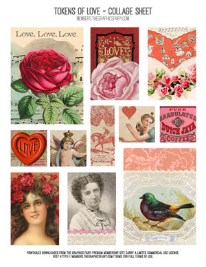 Tokens of Love assorted printable collage sheet