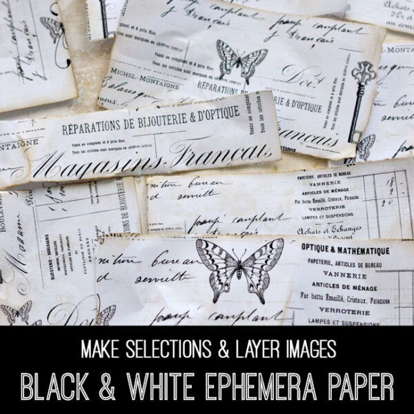 DIY Black and White Ephemera Paper PSE Tutorial