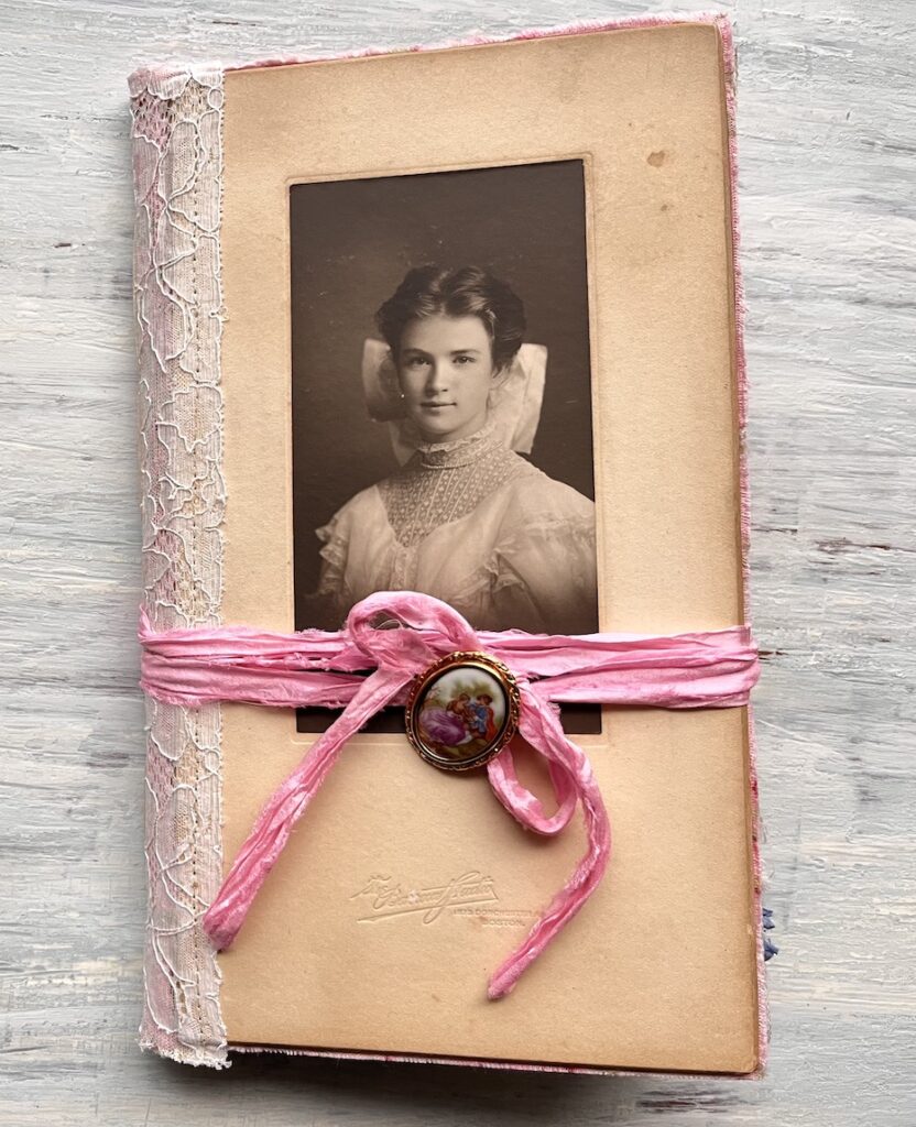 Journal cover with sepia photo of woman