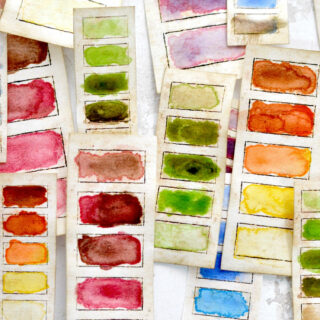 How to make vintage watercolor swatches