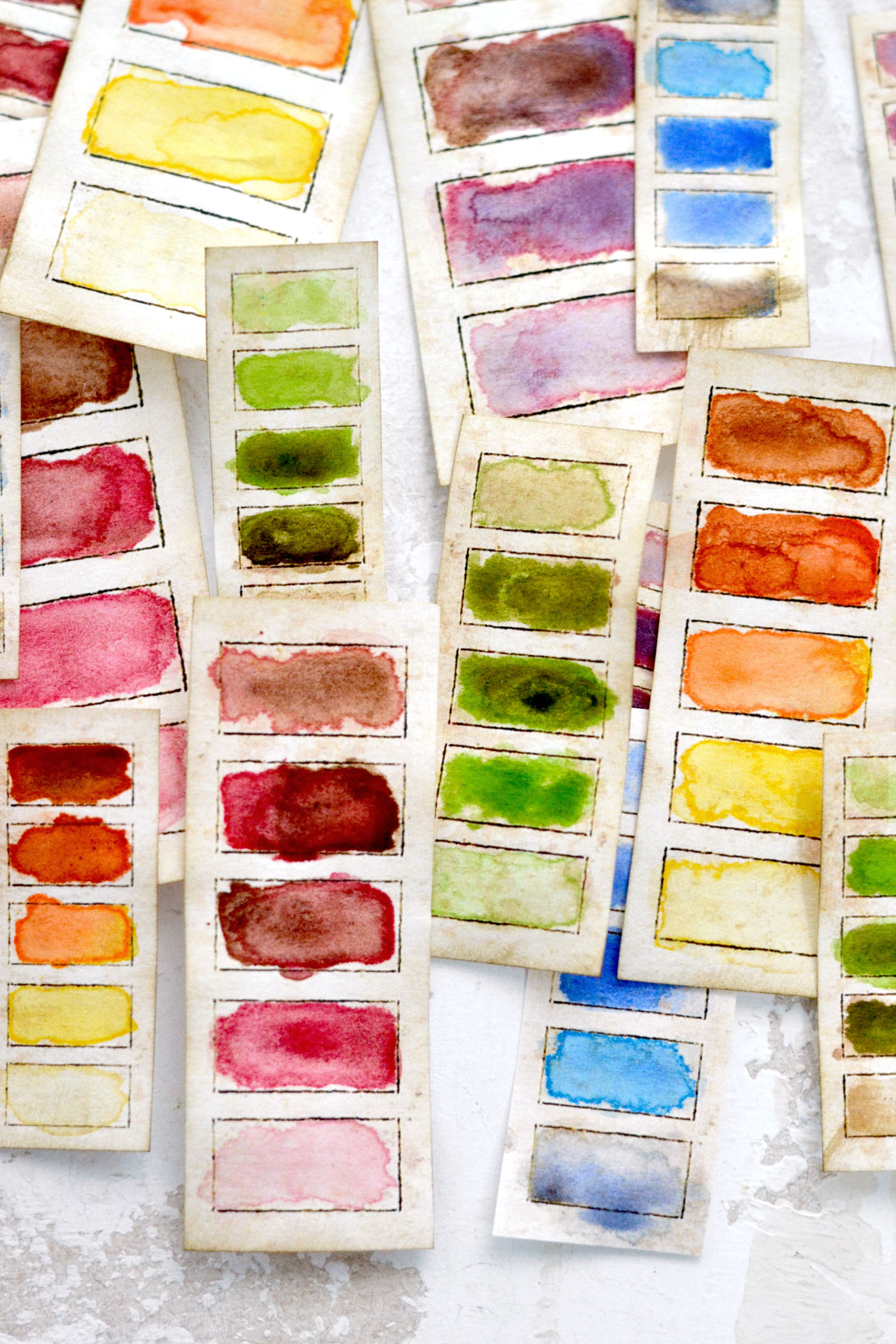 How to make vintage watercolor swatches 
