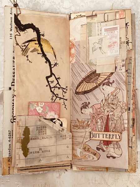 Journal spread with Japanese images