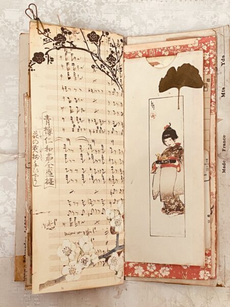 Journal spread with geisha image