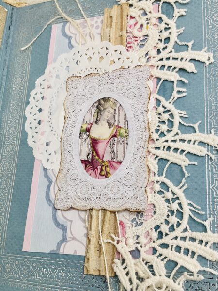 Journal page with lacy frame
