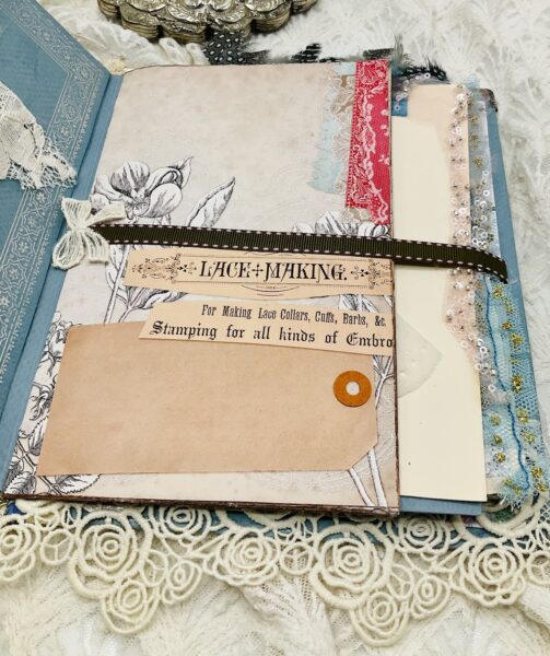 Journal page with brown tag