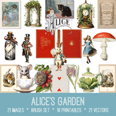 vintage Alice's Garden ephemera bundle