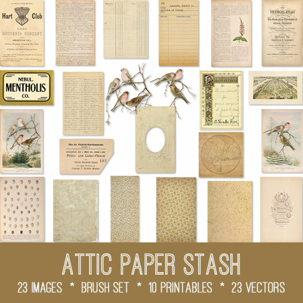 Attic Paper Stash ephemera vintage images
