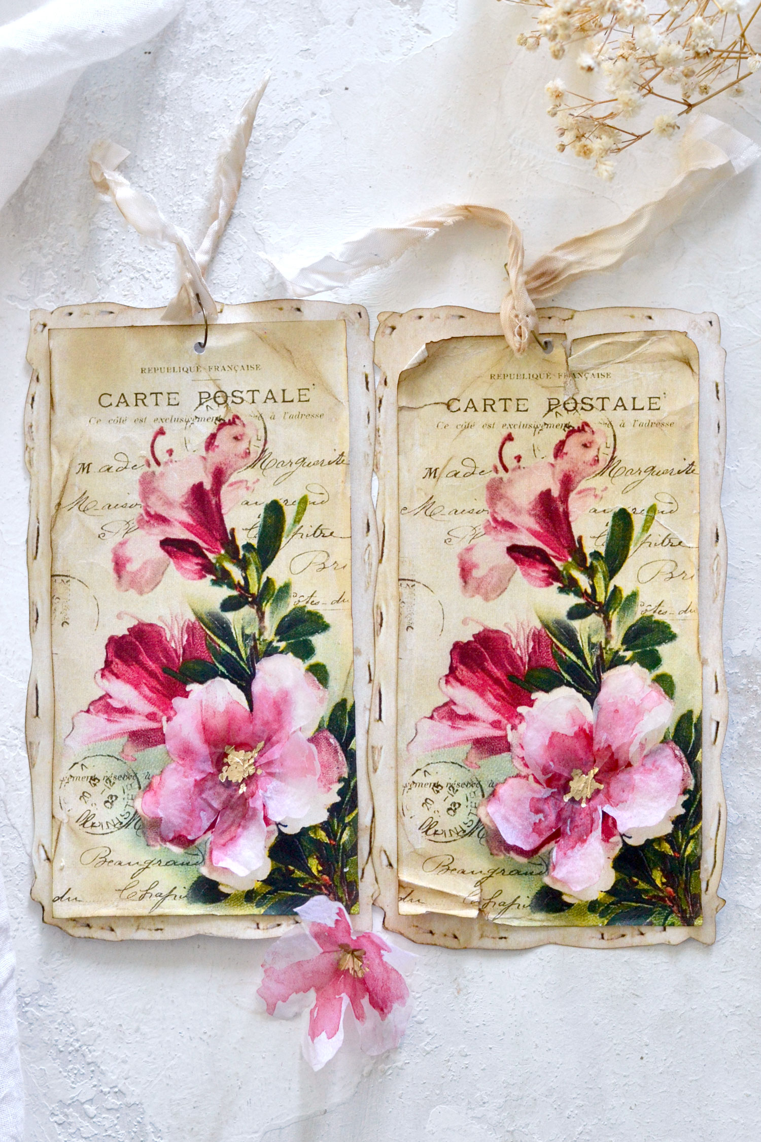 vintage flower tags
