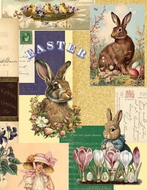 Easter Greetings printable collage paper