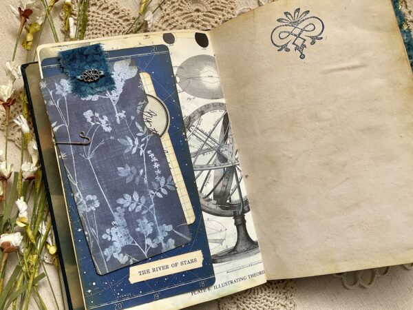Journal page with dark blue tag