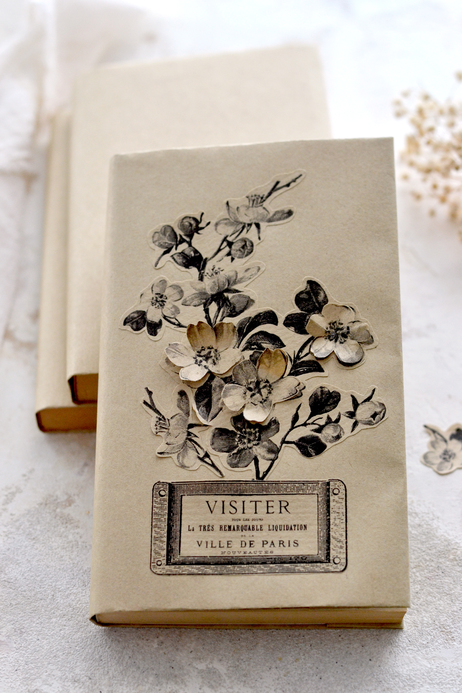 easy paper covers with flowers