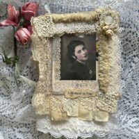 Journal cover with girl image and lace