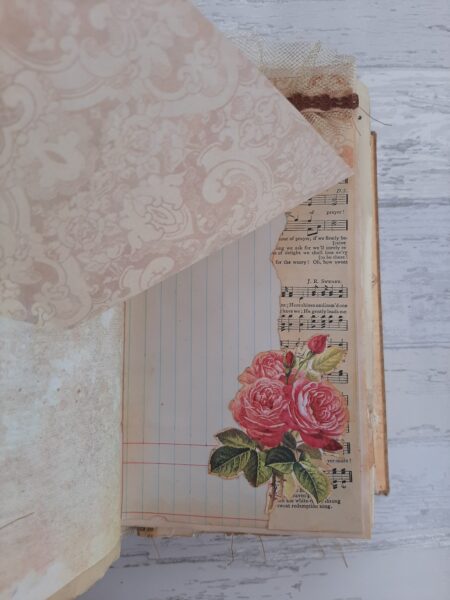 Journal page with rose print