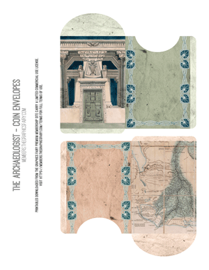The Archaeologist assorted printable coin envelope