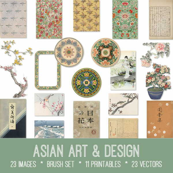 Asian Art & Design ephemera vintage images
