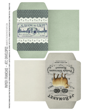 Papier Français assorted printable Artist Trading Card Envelopes
