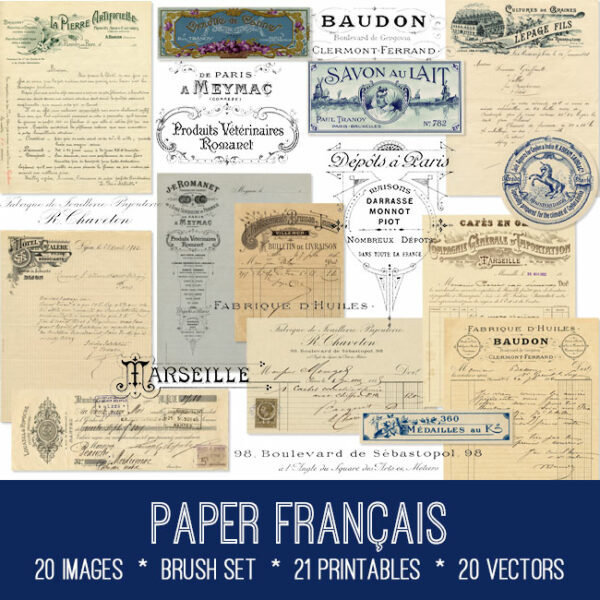 Papier Français ephemera vintage images