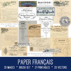vintage Papier Français ephemera bundle