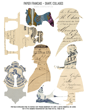 Papier Français assorted printable Shape Collages