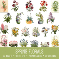 vintage Spring Florals ephemera bundle