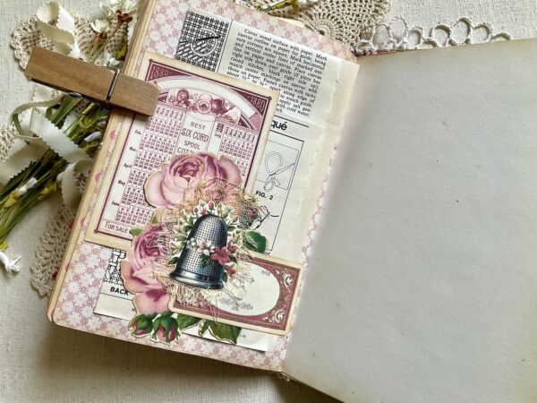 Journal page with rose image