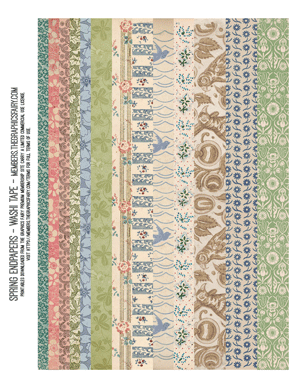 Spring Endpapers assorted printable washi tape